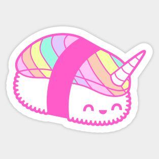 Cute Rainbow Unicorn Sushi Sticker